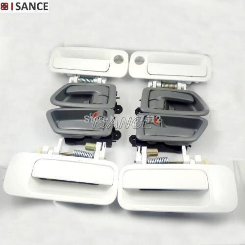 ISANCE (DHTOWT206P210Q8) New White Outside Gray Inside Door Handle Kit For 97-01 Toyota Camry Set of 8 69206AA010
