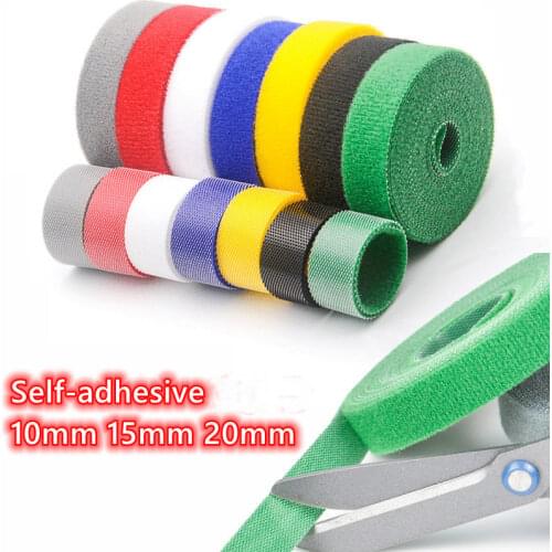 1-2cm*5M Roll Reusable Magic Sticke Strap Tie Back To Back Hook Loop Cable Ties Home Kitchen Nylon Fastener Cable Ties Accessory