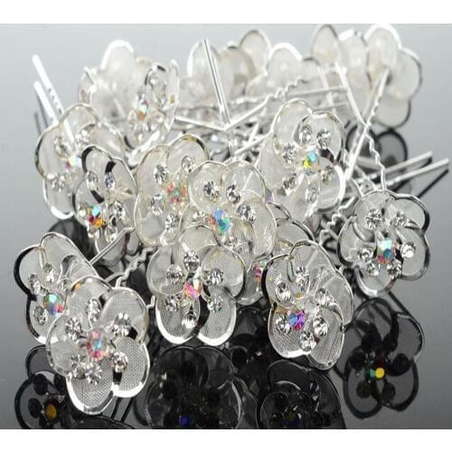 20PCS Fashion U Pick Hair Sticks Flower Hair pins for Parties