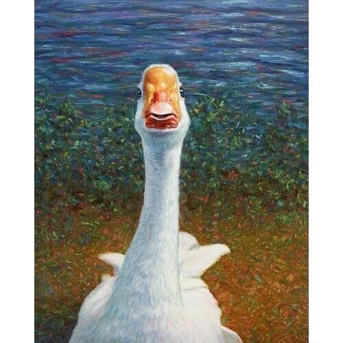 DIY Painting By Numbers Portrait of a Goose Kit Oil Picture By Numbers Animals Wall Art Painting on Canvas Home Decoration Gift