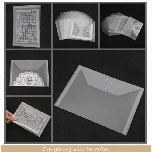 10-piece Set Transparent Portable Storage Bag Used To Store Dies Stamp Paper Photos Trinkets Bump Template New Card Cover Hot