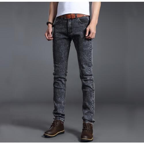 2021 New Men Stretch Jeans Fashion gray blue Denim Trousers For Male Spring And Autumn Retro Pants Casual Mens Jeans size