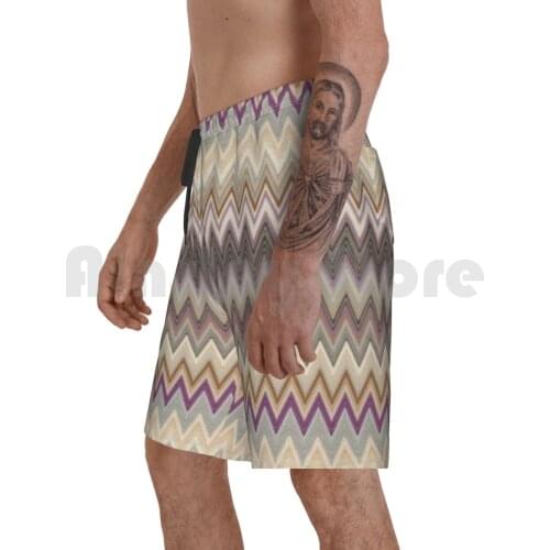 New Design Beach Shorts Men Beach Pants Swim Trunks Fashion Geometric Boho Chic Color Contemporary Home Influencer