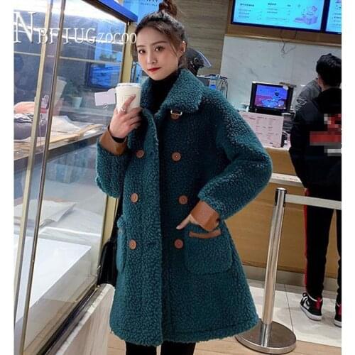 Faux Sheepskin Coat Winter Thick Outwear Loose Padded Fashionable Soft Jackets