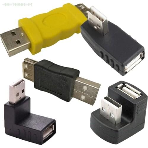 100pcs/lot 90 Degree 180 Degree USB 2.0 A Male To Female M/F Converter Adapter Connector for Laptop PC Computer Notebook