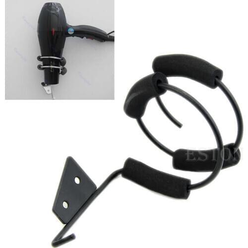 Practical Spiral Blow Dryer Stand Flat Hair Iron Wall Mont Hang Holder Organizer