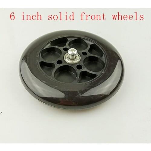 Size 6 inch 140mm Pu solid front or rear wheel with Drum brake kit for small electric scooters Mini folding scooter