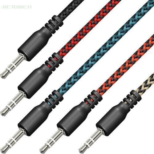 Aux Cable Speaker braid Wire Jack Audio Cable For Car Headphone Adapter Jack 3.5 mm Speaker Cable For Microphone MP4 1000pcs/lot