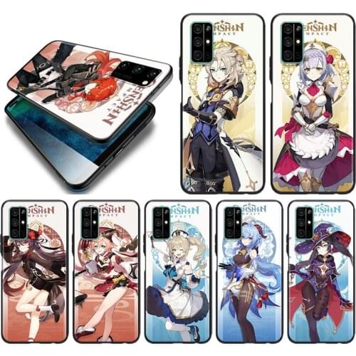 Anime Genshin Impact Silicone Cover For Huawei Honor 10i 10 9C 9A RU 9X 9N 9S 9 Pro Lite Play 3E V9 Black Phone Case