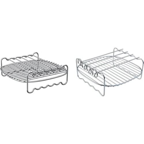Rack for Airfryers Household Air Fryer Double-Layer Air Fryer Rack Grill Barbecue Supplies-Needle Round