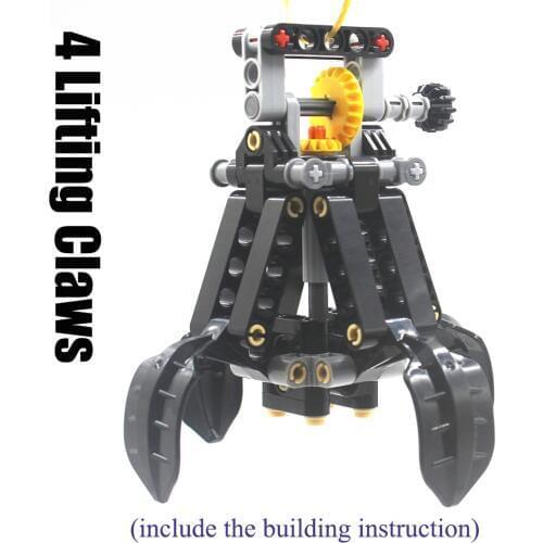 Building Blocks MOC Technic Parts TECHNIC 4 Lifting Claws of the CRAWLER CRANE compatible with lego for kids boys toy