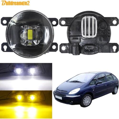 LED Fog Light Assembly For Citroen Xsara Picasso MPV N68 1999-2015 Car Front Bumper Lens Fog Lamp White Yellow 30W 8000LM 12V