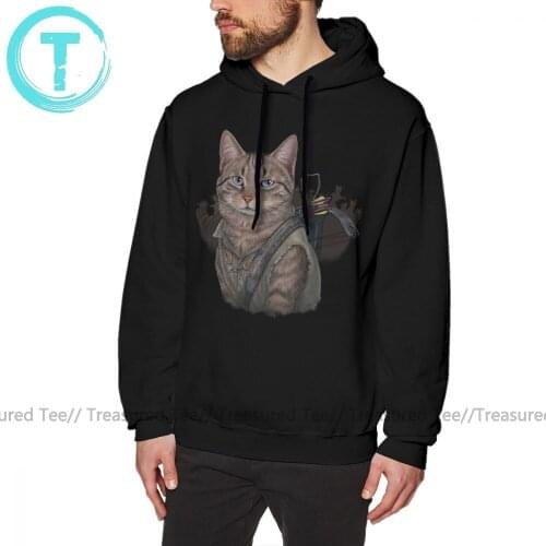 Daryl Dixon Hoodie Daryl Dixon Cat Hoodies Men Warm Pullover Hoodie Long Sleeve Loose XXL White Cool Cotton Hoodies