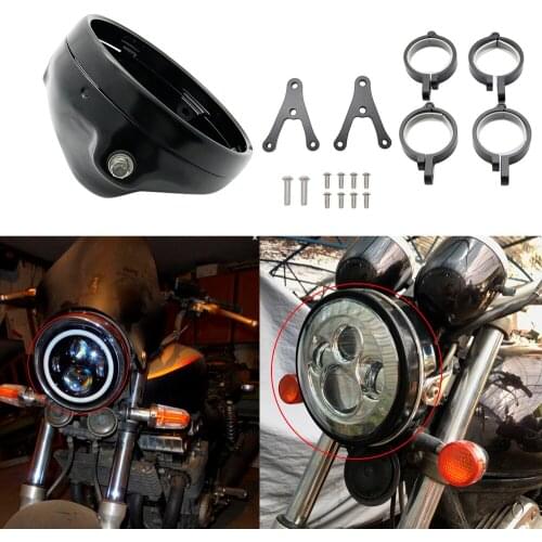 Universal Motorcycle Headlight Mounting Bracket Adjustable For Honda Yamaha 7 Inch Headlight Housing Both Sides Bracket