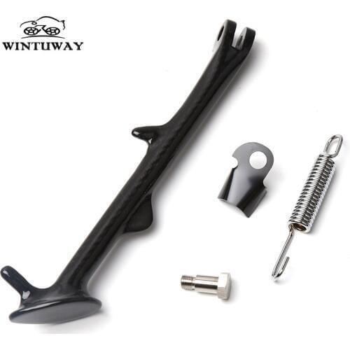 WINTUWAY New Motorcycle Accessories Scooter Stand Motorcycle Carbon Fibre Kickstand Side Stand For YAMAHA 125cc Universal