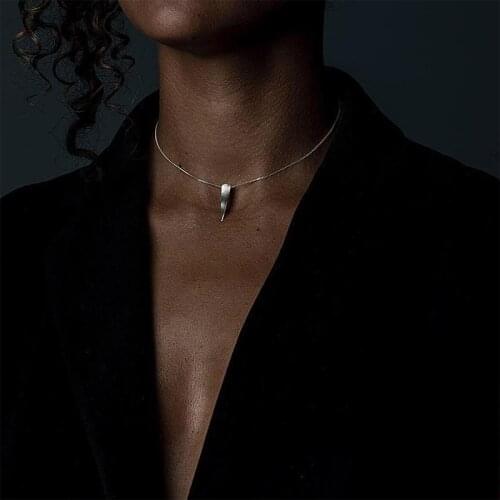 1 Pcs Women Necklace Fashion Triangle Geometry Pendant Chain Silver Color Necklace Girl Temperament Birthday Jewelry Gift