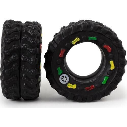 Rubber Tyre Dog Chew Toys for Small Dogs Tyre Treads Pet Toy Puppy Playing Training Squeaky Toy Pet Supplies Dog Accessories