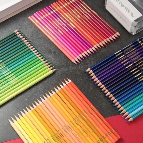 120 color water-soluble color lead 180 color oily color pencil portable set professional soluble school школа dip pen scuola gla