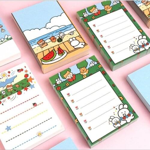 40packs Colorful Cartoon Notebook Little Girl Notepad Refill DIY Diary Pages Student Memo Pad 2 size can be chosen