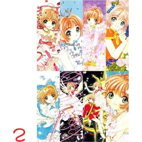 8pcs Card Captor Sakura Anime Bookmarks Waterproof Transparent PVC Plastic Bookmark Beautiful Book Marks Gift