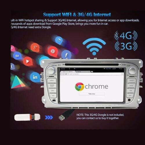 2 Din Quad/Octa Core Android 8.1 Car DVD Player Radio GPS Navigation with Stereo WIFI Head Unit for Ford Focus 2008-2010