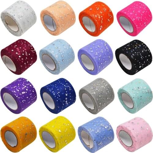 25Yard Glitter Sequin Tulle Roll Organza Laser Wedding Decoration Mariage Tulle Fabric Tutu Dress DIY Baby Shower Party Supplies