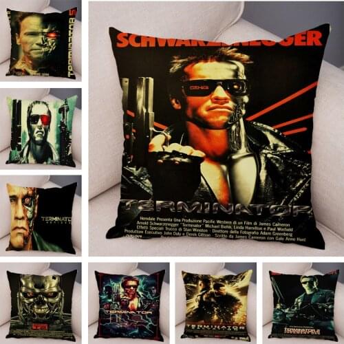The Terminator T-800 Cushion Cover Decor Classic Movie Robot Warrior Pillowcase Soft Plush Pillow Case for Sofa Home Car 45x45cm