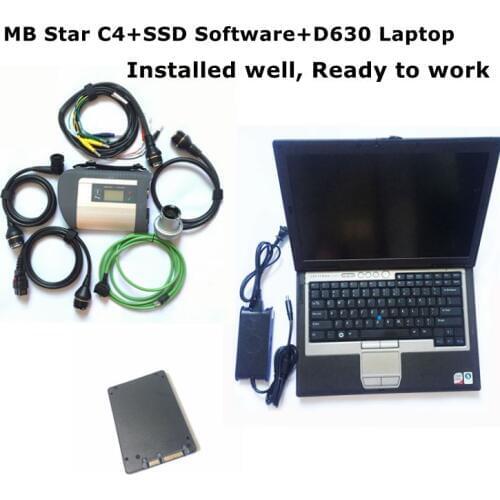 Diagnostic Software SD Connect C4 with D630 laptop MB Star C4 Diagnostic Tool Best Quality SD Compact C4 SSD software 2020.06V