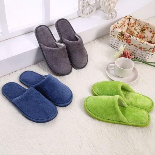 Unisex Plush Faux Fur Home Slippers Indoor Shoes For Bedroom Floor Cotton Soft Slippers With Soft Non-Slip Bottom Zapotas