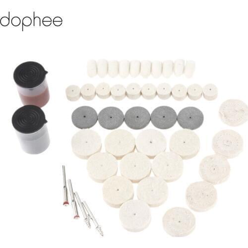 Dophee 46Pcs Polishing Buffing Burr Wheel Kit for Metal Surface Grinding Polishing Pad for Drill Rotary Tools Dremel Accessories