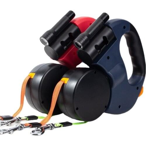 Double Retractable Dog Leash Pet Leash Rope Zero Tangle Walk For Two Dogs Walk Adjustable Pet Leash Supplies