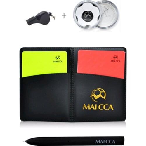 Soccer Referee Cards Sports Team with Pencel Book Coins Set Toss Unit Football Whistles Loudly Fair Play Match Referee Equipment