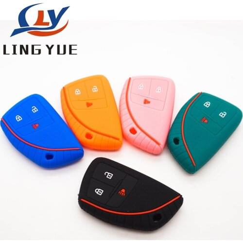 Lingyue 2021 Silicone Fob Key Cover for GMC Yukon Denali for Chevy Suburban for Buick Envision Avenir Car Accessories Protector