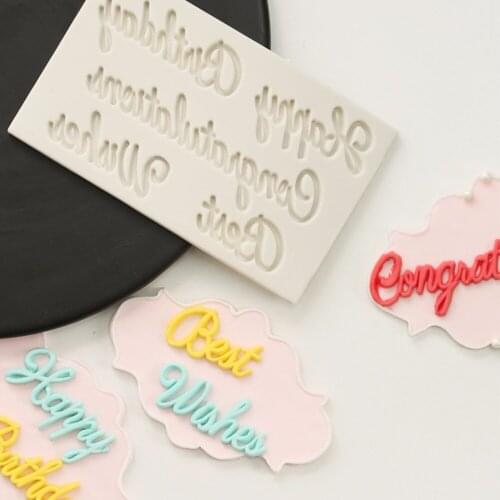 Luyou "Happy Birthday" 3D Silicone Fondant Cake Mold Decorating Mold Baking Tool Pastry Mold Fondant Sugar Craft Tools FM1467