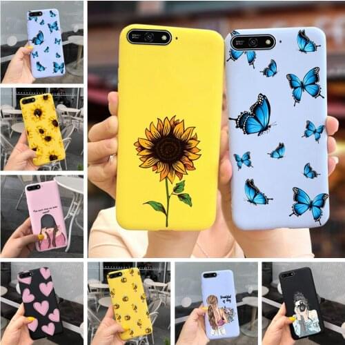 Cute Sunflower Case For Huawei Y6 2018 Case Y 6 2018 Soft Silicone Cover For Huawei Y6 Prime 2018 Phone Cases 6.21'' Bumper Bags