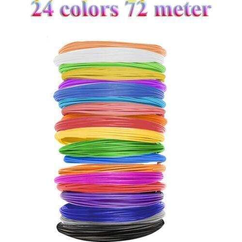 Dikale 1.75mm 3D Printing Material No Pollution 3D Pen PLA Filament Special Modeling Stereoscopic 3D Printer Filament 24 Colors