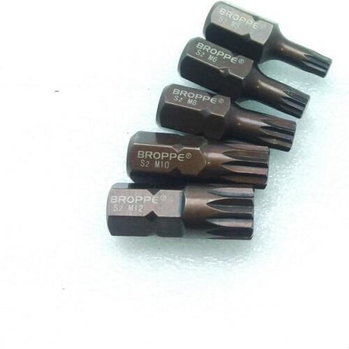 New 5size 3/8" Magnetic Spline bit Star Screwdriver Bit M5 M6 M8 M10 M12 - L30mm S2 Alloy Steel 10mm Hex Screwdriver Bits