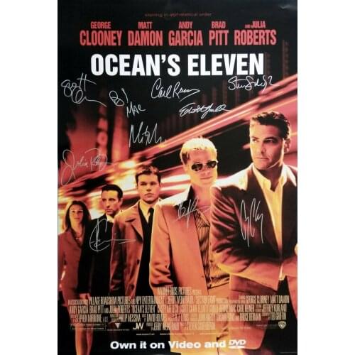 OCEANS ELEVEN MOVIE Signed Photo Art Film Print Silk Poster for Your Home Wall Decor 24x36inch