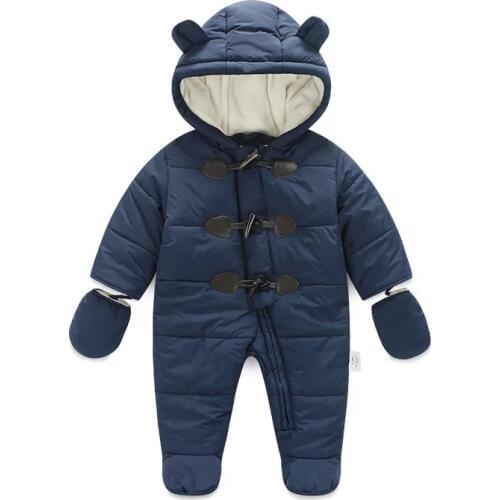 Newborn Baby Thick warm Infant rompers Winter clothes Newborn Baby Boy Girl Romper Jumpsuit Hooded Kid Outerwear For 0-18M
