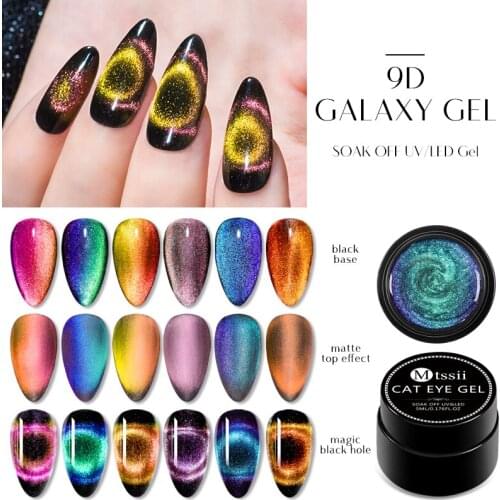Mtssii 9D Cat Eye Nail Gel Set Chameleon Magnetic Soak Off UV Gel Polish Nail Varnish 7D Semi Permanent Manicure Gel Lacquer