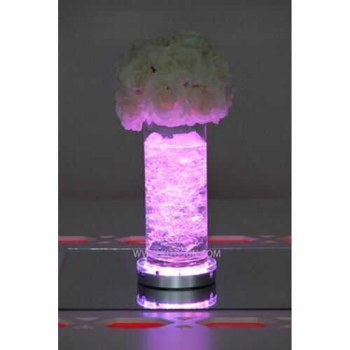 Sale remote controlled round 6inch light base Centerpiece Wedding decor deft design led light base