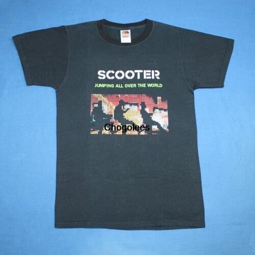 Scooter shirt Jumping All Over the World tour shirt German techno electronic dance trance band shirt Mens size S