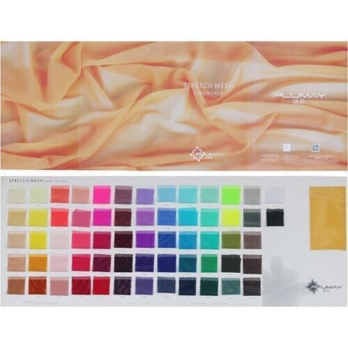 Mesh fabric DIY for clothing with 40D Nylon Spandex 4 way stretch for stage costumes party dress garment color card