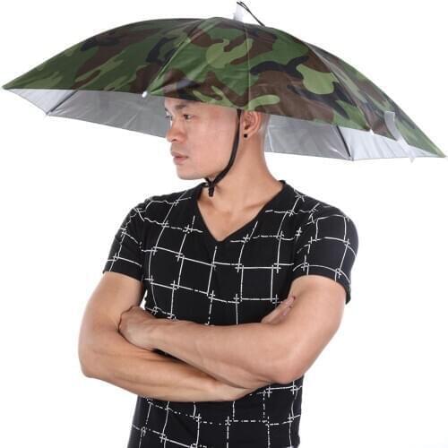 Foldable Rain Gear Fishing Hat Headwear Umbrella for Fishing Hiking Beach Cap Head Hats Outdoor Camping Equipment Pesca Tackle