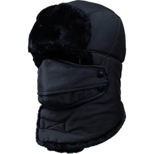 Warm Winter Unisex Russian Thick Warm Ear Flaps Scarves Cap One-piece Product Detachable Cap Thickened Lei Feng Cap