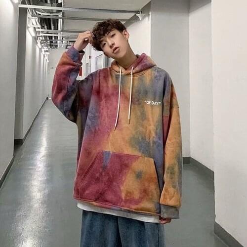 Printed Hoodie Sweatshirts Men Women Pullover Autumn Korea Style Gradient Long Sleeve Clothing Loose Hoody Sweatshirts Sudaderas