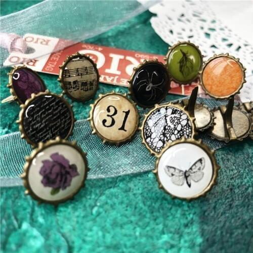 Vintage Decorative Nails Brads Metal Crafts Decorative Fasteners Scrapbook Handmade Album Greeting Card Souvenir Making Material