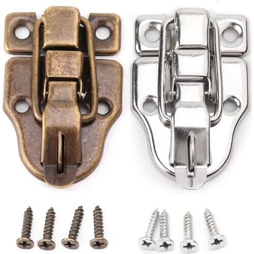 Vintage Toolbox Lock Antique Metal Buckle Suitcase Case Toggle Lock Hasp Latch Furniture Hardware