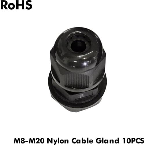 10pcs M type White IP68 Waterproof Cable Gland Connector M8 M10 M12 M16 M18 M20 Cable Nylon Plastic Connector