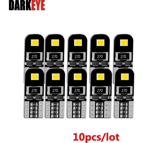 10PCS W5W T10 LED 168 194 2825 Bulbs 2SMD 3030Chip Led Car Interior Dome Map Door Courtesy License Plate Lights Wedge White DJ